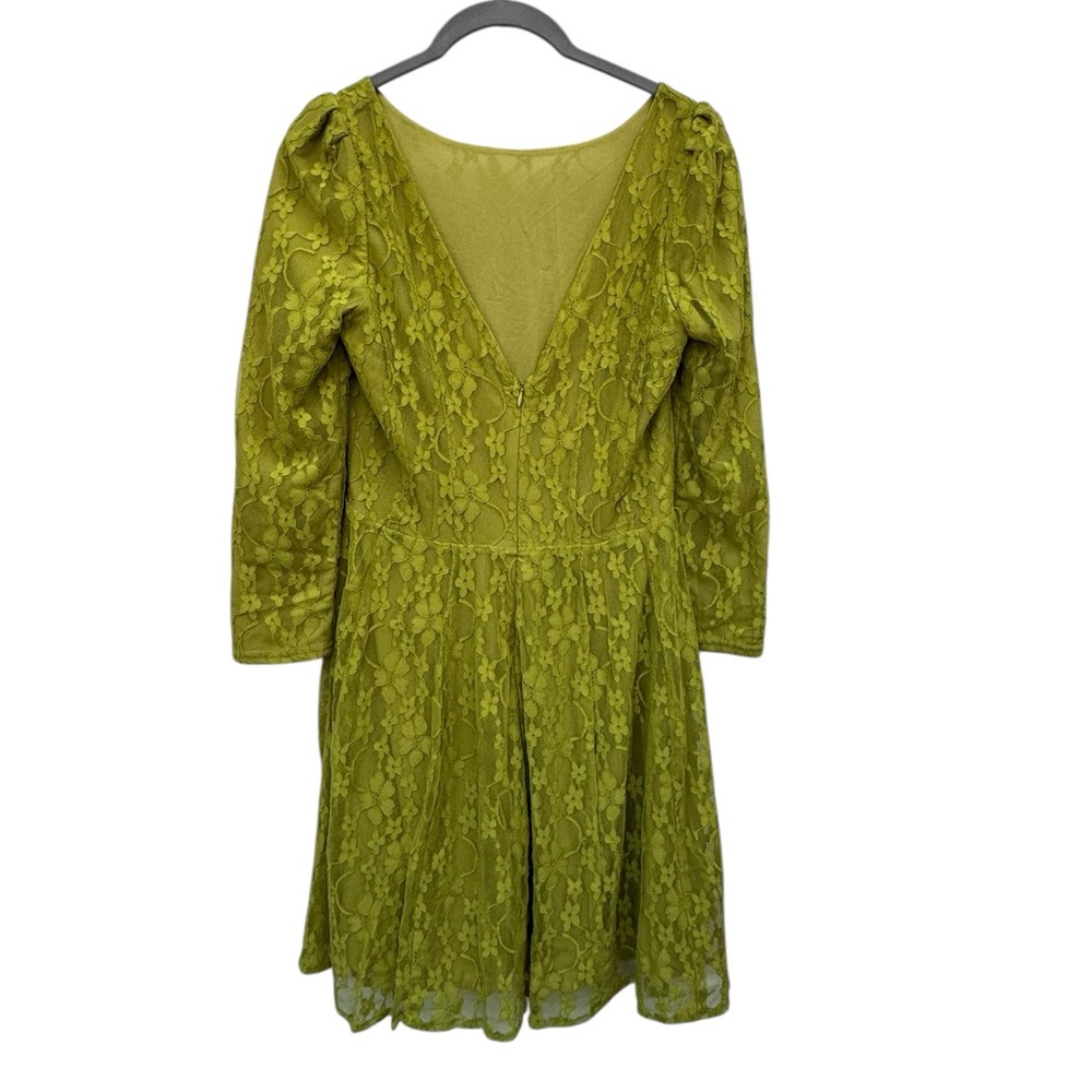 Ark & Co Olive Lace Long Sleeve Dress size Medium - Picture 7 of 7